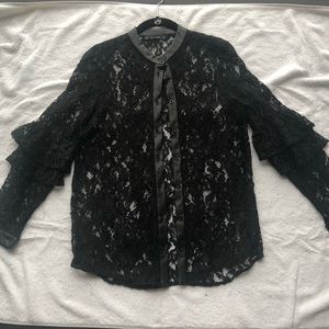 Lace shirt-jacket